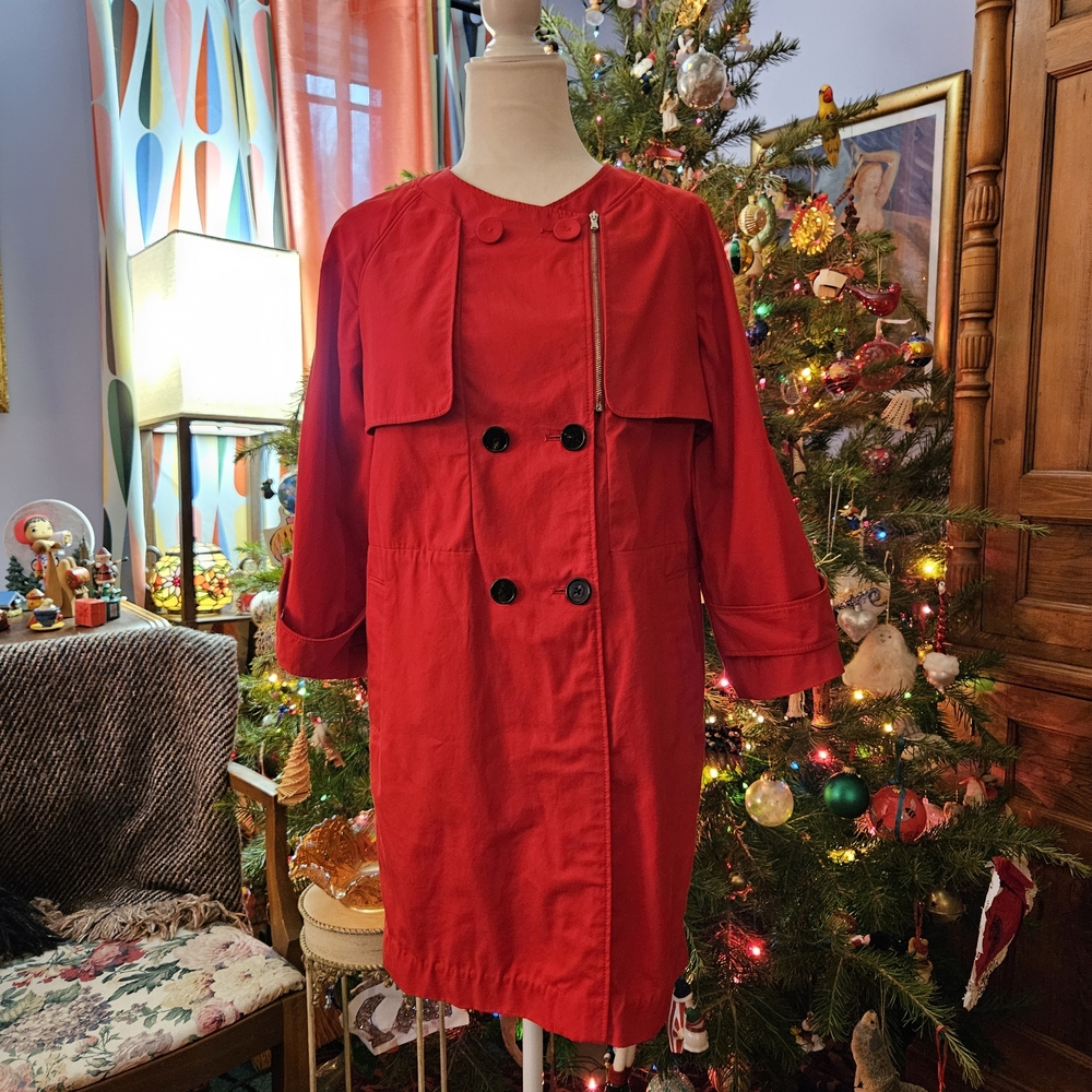 3.1 Phillip Lim Stylish Vintage Red Trench Coat Dress - Picture 2 of 9